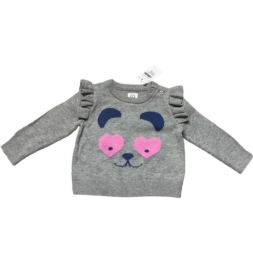 Gap Baby Sweater with Bear Design and Ruffles